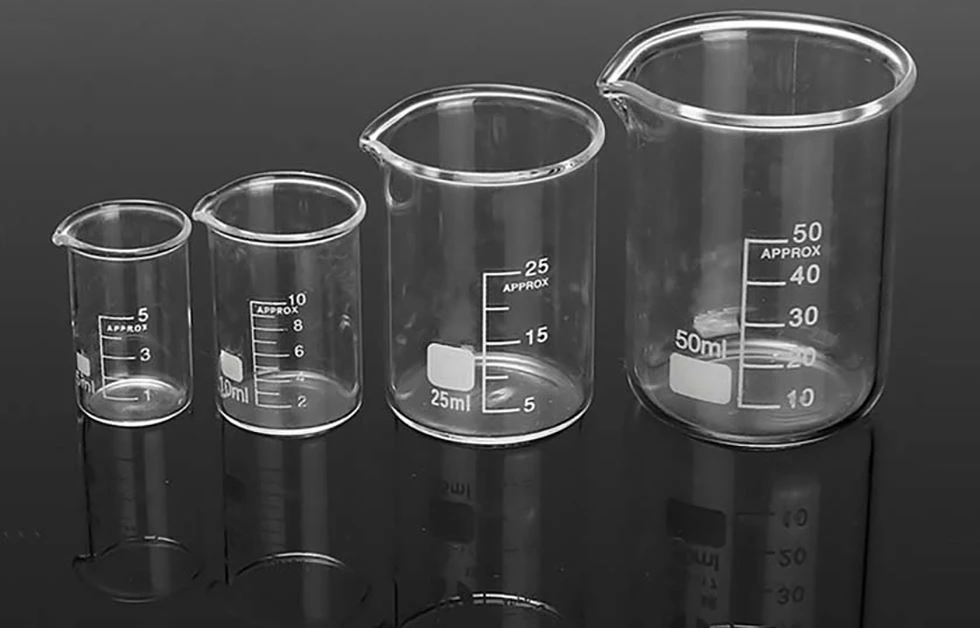 glass beaker with form glass beaker with form