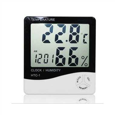 Meter Kelembapan Suhu Digital HTC-1 HTC-2 Thermometer Hygrometer Dengan Jam Penggera