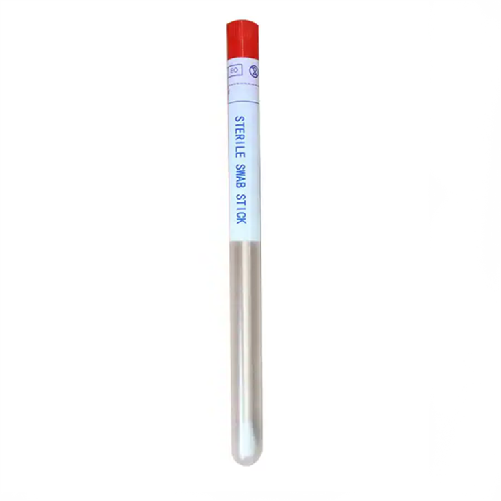 Transport Medium Disposable Sterile Plastic Wooden Stick Medical Female Swab With Tube